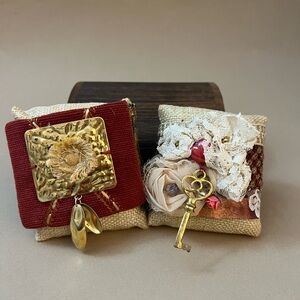 Vintage-Inspired Retro Victorian Bracelet Cuff - Retro Upcycled Material Cuff
